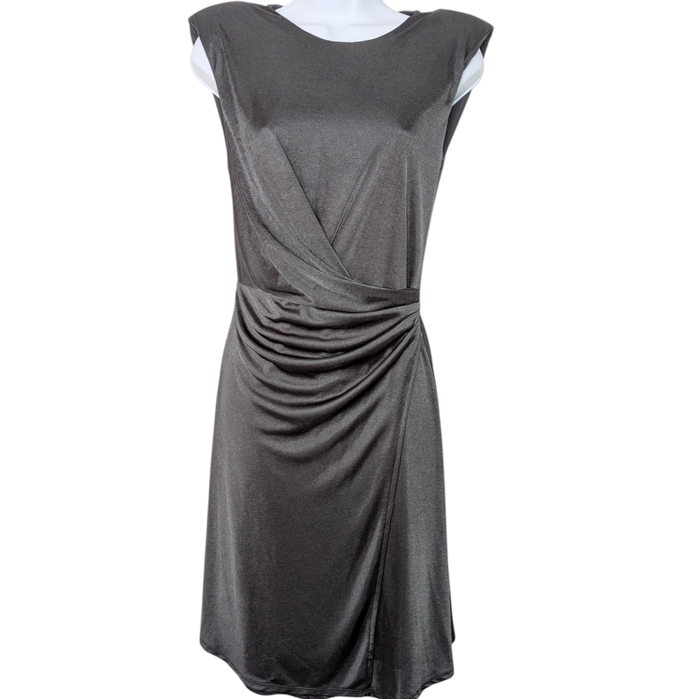 Express Charcoal Draped Midi Dress